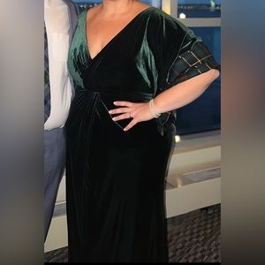 Revelry Emerald Green Gwen velvet Dress in petite